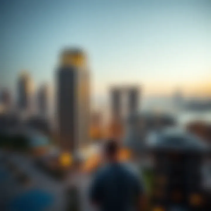 Panoramic View of the JLT Community Panoramic view of Jumeirah Lake Towers community