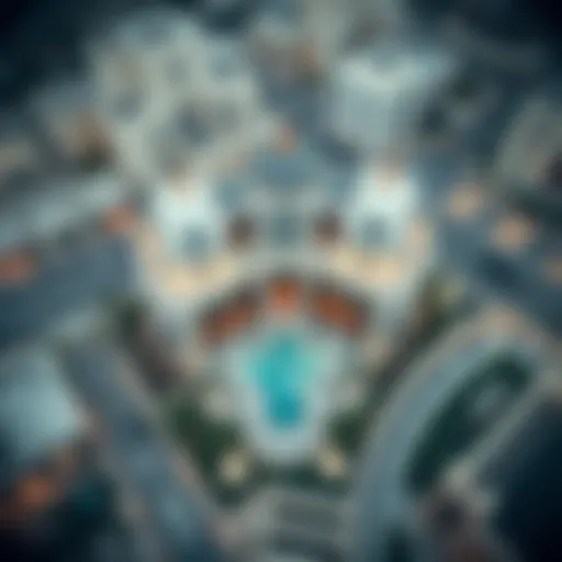 Aerial view of Majma Al-Bustan showcasing modern architecture