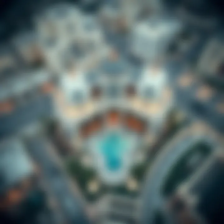 Aerial view of Majma Al-Bustan showcasing modern architecture