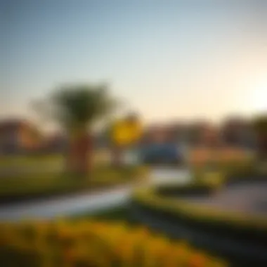 Beautifully landscaped communal park in Majma Al-Bustan