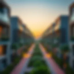 Stunning view of Majma Al-Ghadir Residential Complex showcasing its modern architectural design