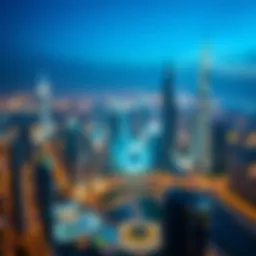 Aerial view of Dubai skyline showcasing iconic skyscrapers