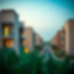 Scenic view of Manazil Al Barsha neighborhood showcasing modern architecture