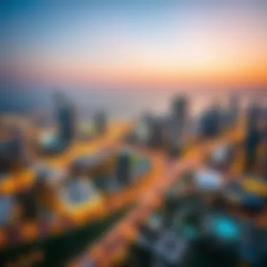 Overview of the Dubai skyline with Miraclz in focus