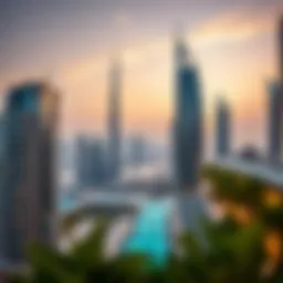 Stunning view of Dubai skyline with modern architecture