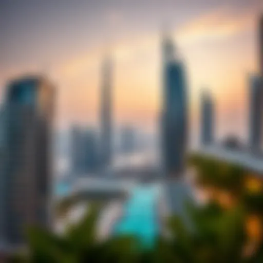 Dubai Skyline and Modern Living Stunning view of Dubai skyline with modern architecture