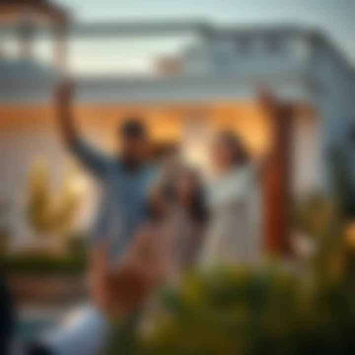 Celebrating Home Ownership in the UAE Happy family celebrating home ownership in a new house