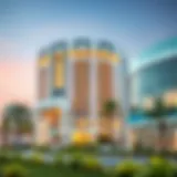 Illustration representing healthcare and real estate in Dubai