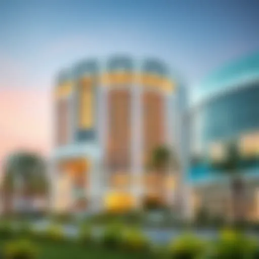 Illustration representing healthcare and real estate in Dubai