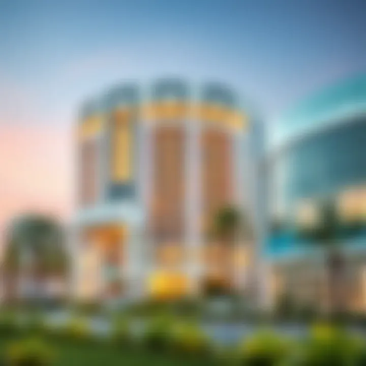 Illustration representing healthcare and real estate in Dubai