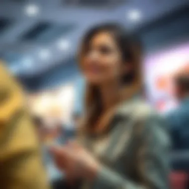 A woman engaging in a professional networking event