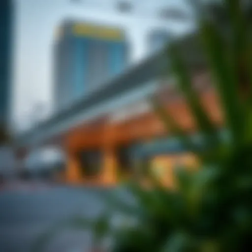 Exterior view of Al Barsha Metro Station showcasing its modern architecture