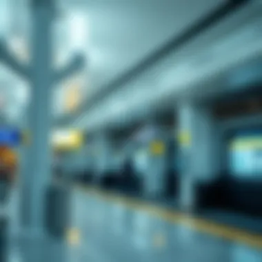 Interior shot of Al Barsha Metro Station highlighting ticketing and information areas