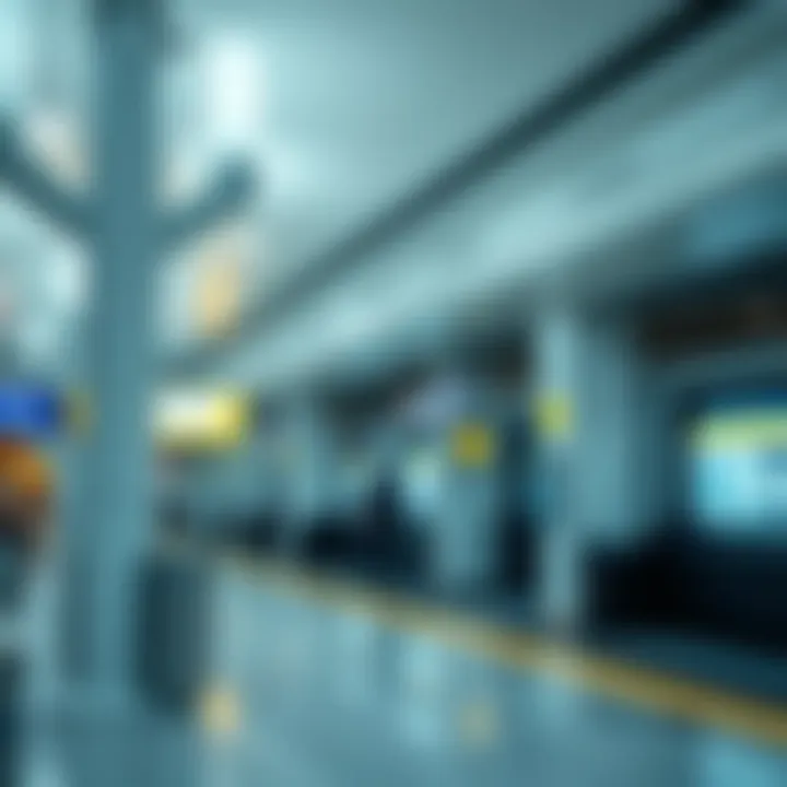Interior shot of Al Barsha Metro Station highlighting ticketing and information areas