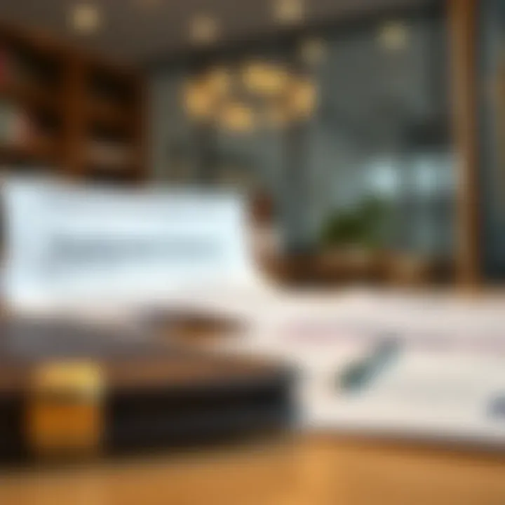 Office setting with employment contracts and visa documents