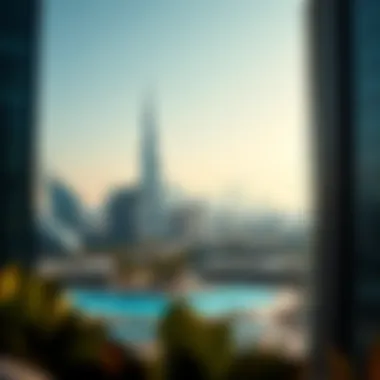 Panoramic view of the Dubai skyline from Ocean Heights