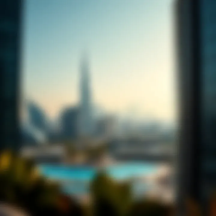 Panoramic view of the Dubai skyline from Ocean Heights