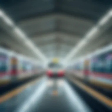 Interior of a Dubai Metro Station Interior view of a Dubai Metro station