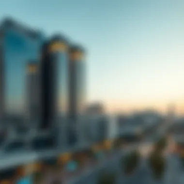 Panoramic view showcasing the strategic location of OSHA Plaza Building 1 in Dubai