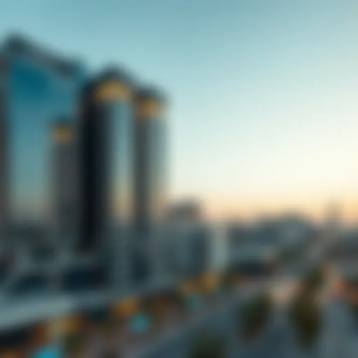 Panoramic view showcasing the strategic location of OSHA Plaza Building 1 in Dubai