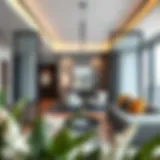 Interior view of a partitioned living space showcasing modern furnishings