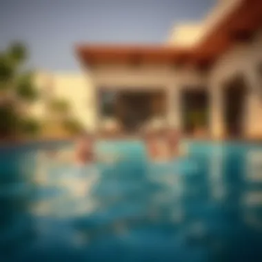 Family-Friendly Retreat: Private Pool Experience Family enjoying a private pool in a hotel