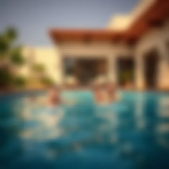 Family-Friendly Retreat: Private Pool Experience Family enjoying a private pool in a hotel