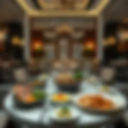 Elegant dining setup showcasing a variety of cuisines