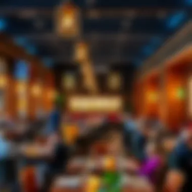 A vibrant restaurant ambiance filled with patrons enjoying their meals