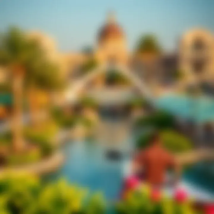 Scenic layout of attractions at Riverland Dubai