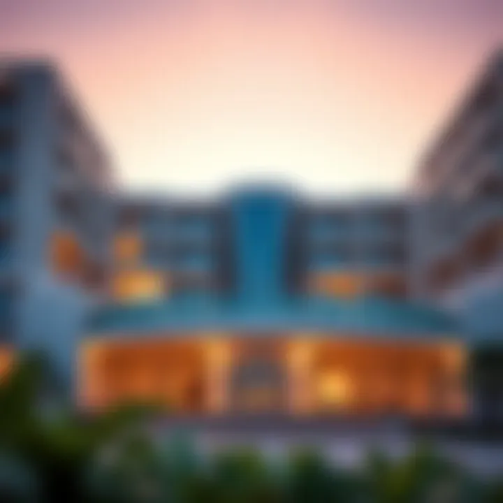 Stunning view of Roda Amwaj Suites exterior showcasing unique architecture