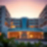 Architectural Marvel of Roda Amwaj Suites Stunning view of Roda Amwaj Suites exterior showcasing unique architecture