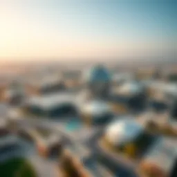 Aerial view of Silicon Oasis showcasing its modern architecture
