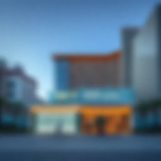 Stunning view of the Sky View Hotel's exterior showcasing its modern architecture