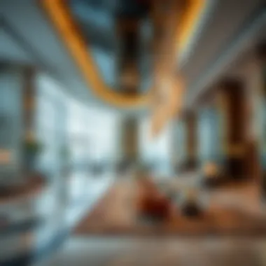 Luxurious lobby interior of the Sky View Hotel highlighting its elegant design