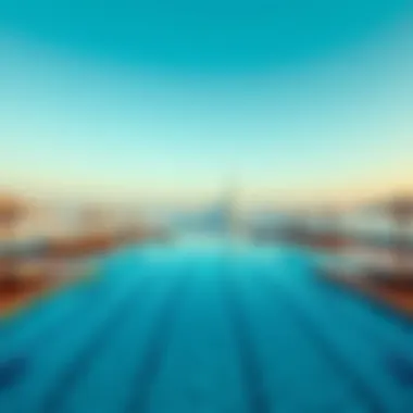 Breathtaking rooftop pool at the Sky View Hotel with city skyline views