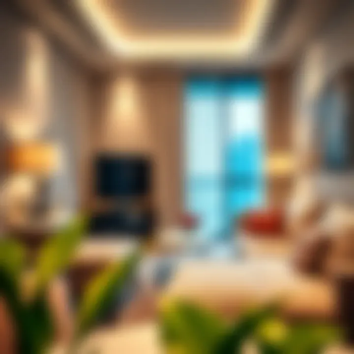 Amenities in a studio flat highlighting comfort and style