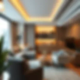 Modern studio flat interior showcasing space efficiency