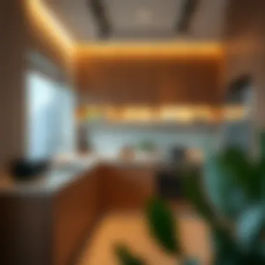 Modern kitchen equipped with high-end appliances in a Swissotel Al Murooj Dubai apartment.