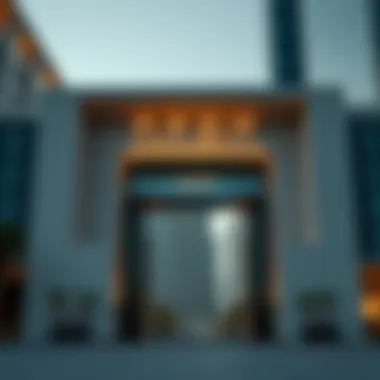 Modern city gate in Dubai with contemporary design elements