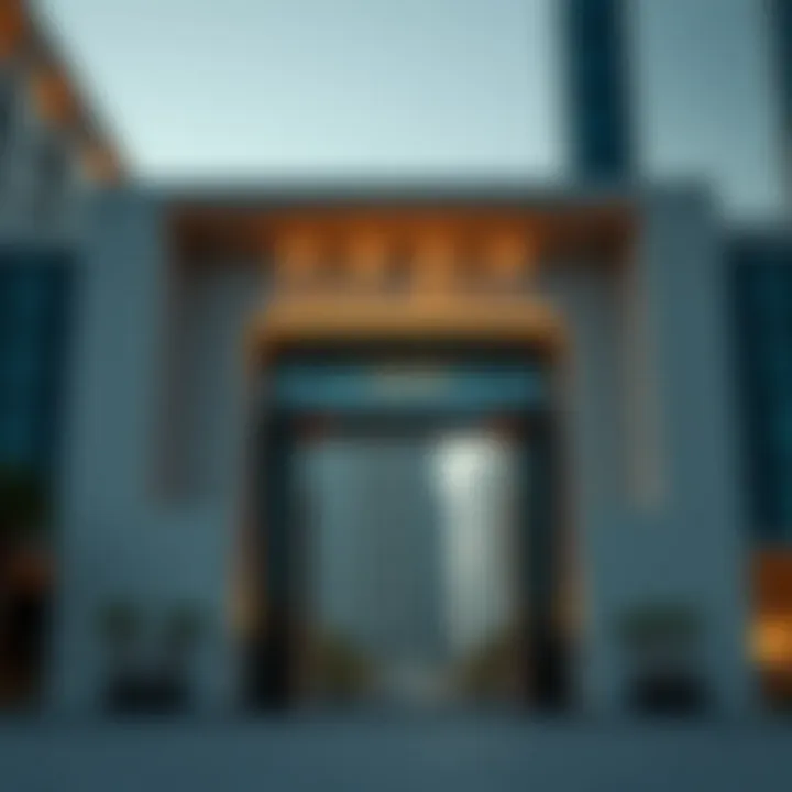 Modern city gate in Dubai with contemporary design elements