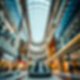 A modern shopping mall showcasing architectural innovation.
