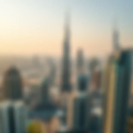 Dubai's Modern Architectural Marvels Aerial view of Dubai's skyline showcasing modern architecture