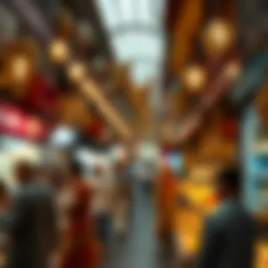 A glimpse into the bustling atmosphere of the Gold Souk marketplace