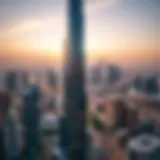 Aerial view of Dubai showcasing the tallest building