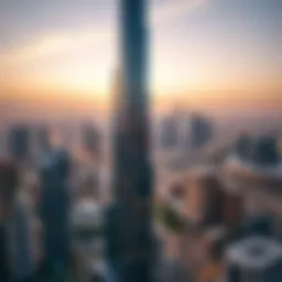 Aerial view of Dubai showcasing the tallest building