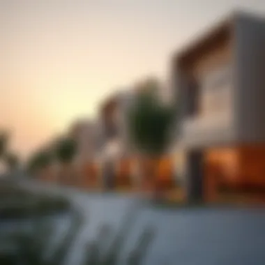 A serene evening setting in Tilal Al Ghaf Harmony 3 highlighting sustainable living