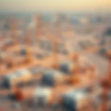 An aerial view of a construction site reflecting real estate growth