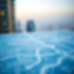 An architect's blueprint showcasing a modern Dubai skyline project