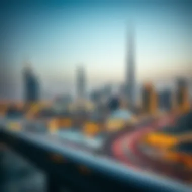 Scenic view of Dubai skyline with iconic structures